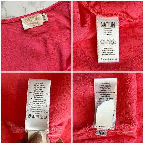 Nation LTD Penelope V Back Slip Dress in Pink SZ M $179 - Picture 11 of 11